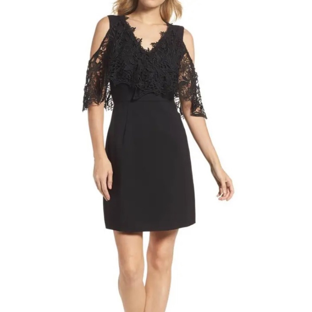 Kobi Halperin Black Lace Sheath Dress
